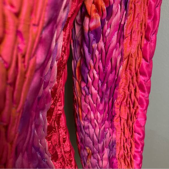 Jean Marc collection Jacket Large VTG bolero red ribbon ruched stretch crinkle - Picture 11 of 16